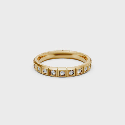 14K gold eternity ring with round diamonds And bezel setting for Engagement Ring