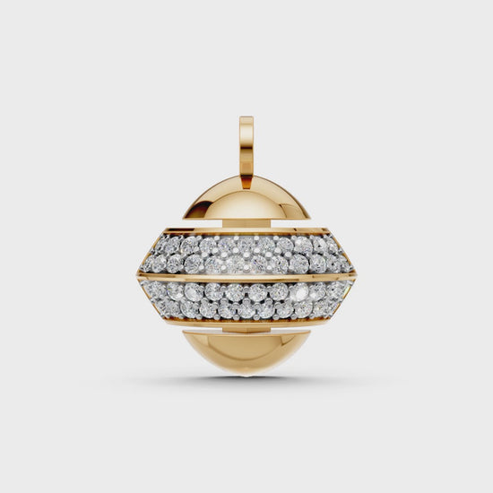 Amaya sphere pendant necklace inspired by luxury designs, with pavé-set lab-grown diamonds in 14K/18K gold - Video
