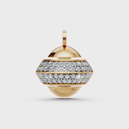Amaya sphere pendant necklace inspired by luxury designs, with pavé-set lab-grown diamonds in 14K/18K gold - Video