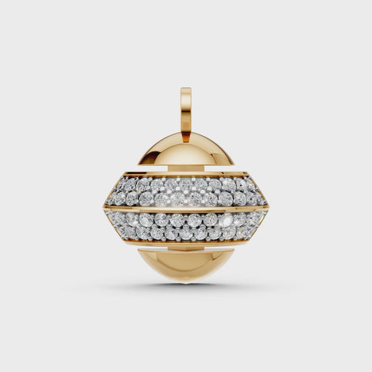 Amaya sphere pendant necklace inspired by luxury designs, with pavé-set lab-grown diamonds in 14K/18K gold - Video
