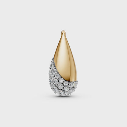 Ainsley teardrop pendant necklace with pavé-set lab-grown diamonds in 14K/18K gold - Video