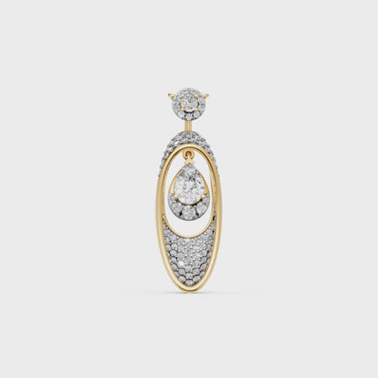 Kelsey Pear cut solitaire pendant necklace with pavé round Lab-Grown diamonds in 14K/18K gold - Video