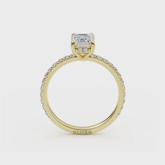emerald cut lab grown diamond engagement rings​ for women's