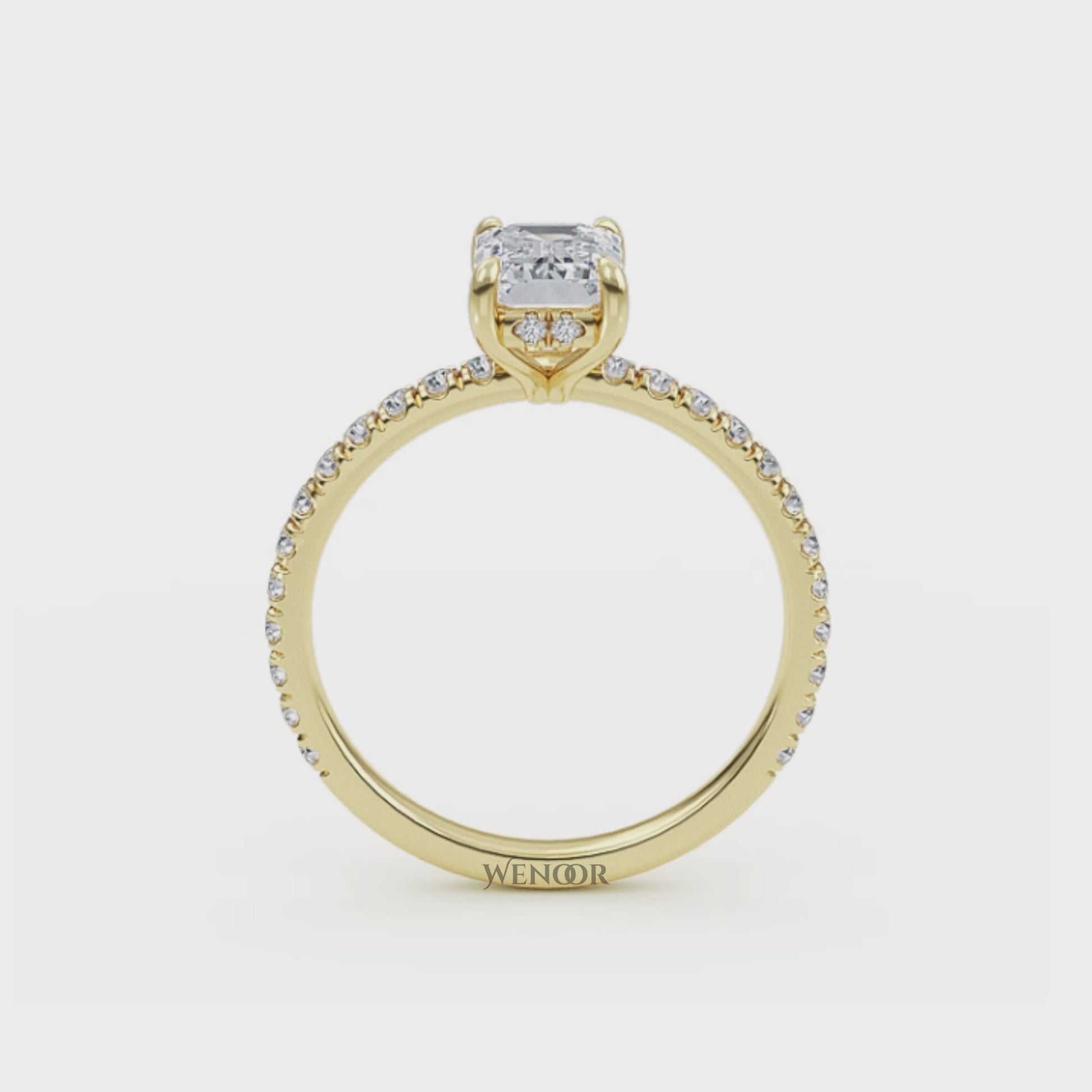 emerald cut lab grown diamond engagement rings​ for women's