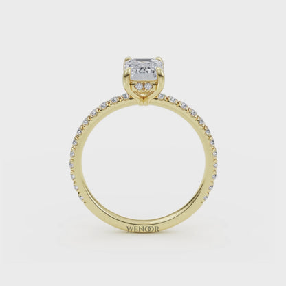 emerald cut lab grown diamond engagement rings​ for women's