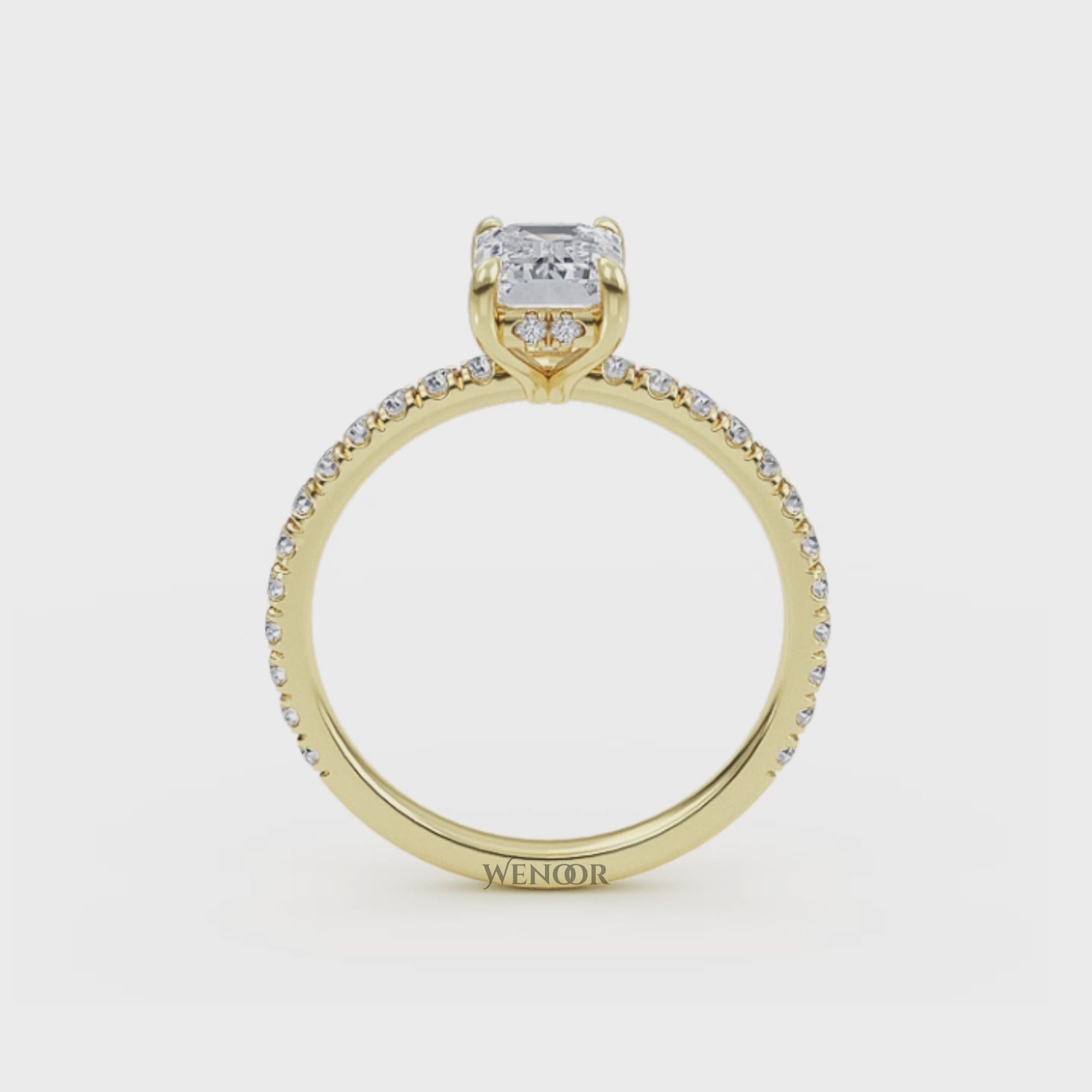 emerald cut lab grown diamond engagement rings​ for women's