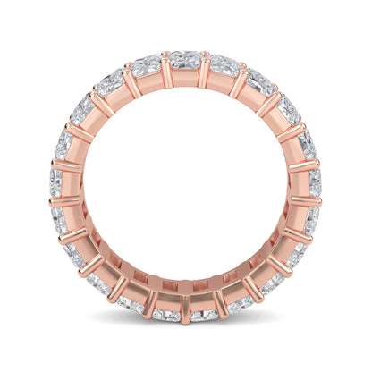 William Radiant cut lab-grown diamond Shared Prong eternity Roes Gold band ring for women - elegant and sustainable jewelry by Wenoor