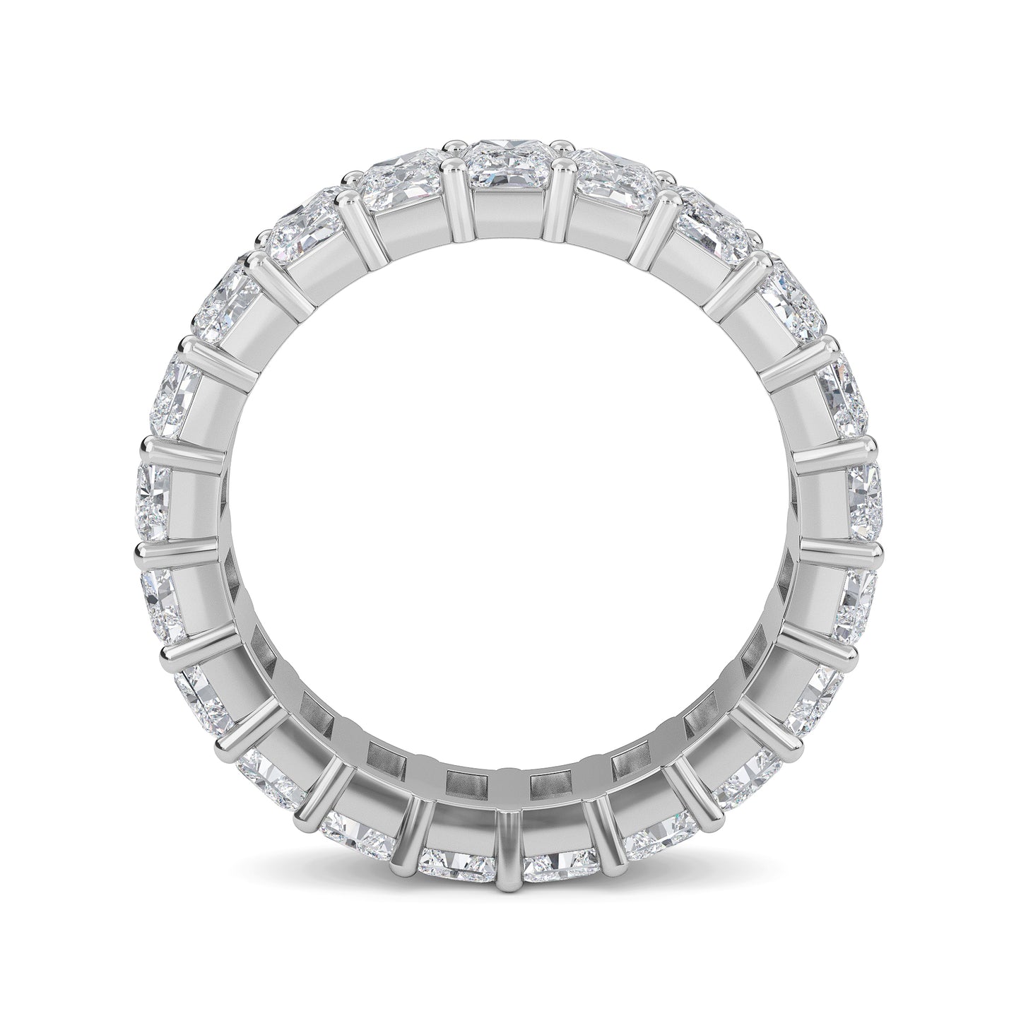 William Radiant cut lab-grown diamond Shared Prong eternity White Gold band ring for women - elegant and sustainable jewelry by Wenoor