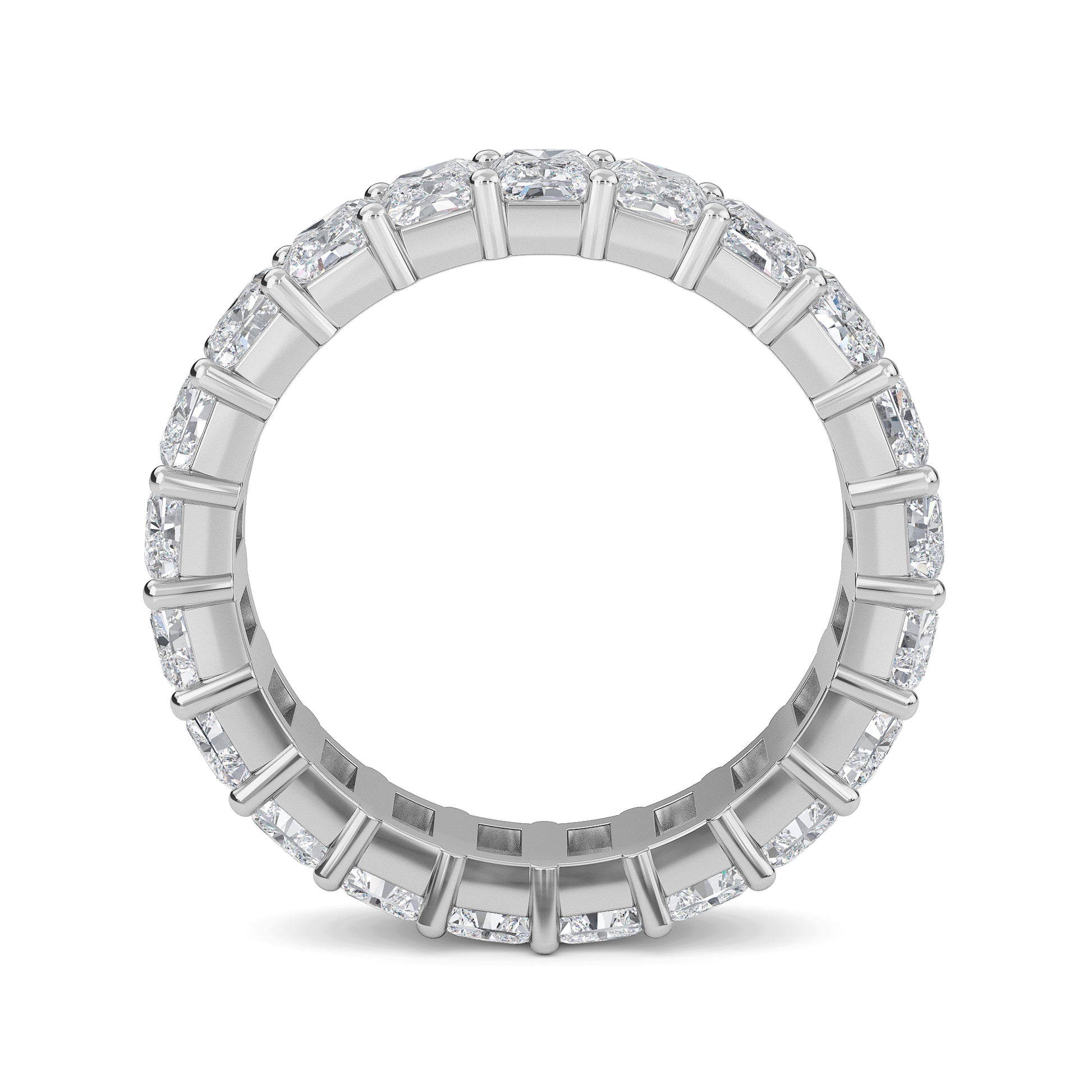 William Radiant cut lab-grown diamond Shared Prong eternity White Gold band ring for women - elegant and sustainable jewelry by Wenoor