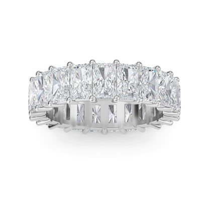 William Radiant cut lab-grown diamond Shared Prong eternity White Gold band ring for women - elegant and sustainable jewelry by Wenoor
