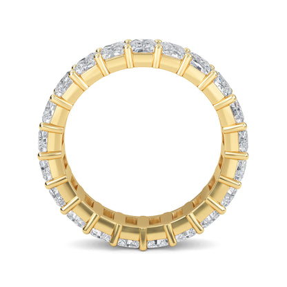 William Radiant cut lab-grown diamond Shared Prong eternity Yellow Gold band ring for women - elegant and sustainable jewelry by Wenoor