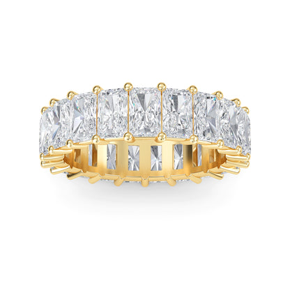 William Radiant cut lab-grown diamond Shared Prong eternity Yellow Gold band ring for women - elegant and sustainable jewelry by Wenoor